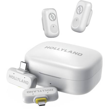 Hollyland LARK A1 Combo (Ivory White, USB-C + Lightning) - zestaw, bezprzewodowy system audio